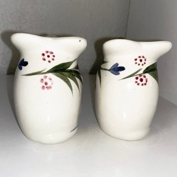 N.S. Gustin Floral Mouse Parmasan Matching Salt & Pepper Shaker Set Vintage - Picture 6 of 11